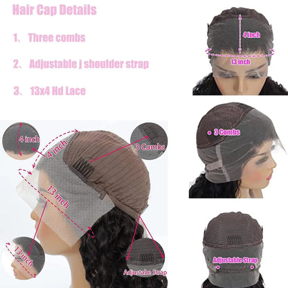 Glueless wigs Wear & Go 100% Human Wigs Water Wave Ready To Wear Short Bob Lace Frontal Brazilian Wig DEEP Curly For Woman Sale