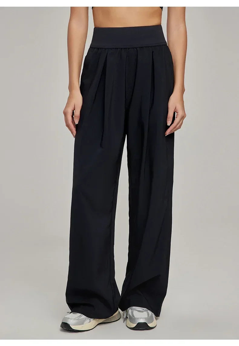 New Yoga Pants Women Loose Wide Leg High Waist Fitness Quick Dry Running Sweatpants