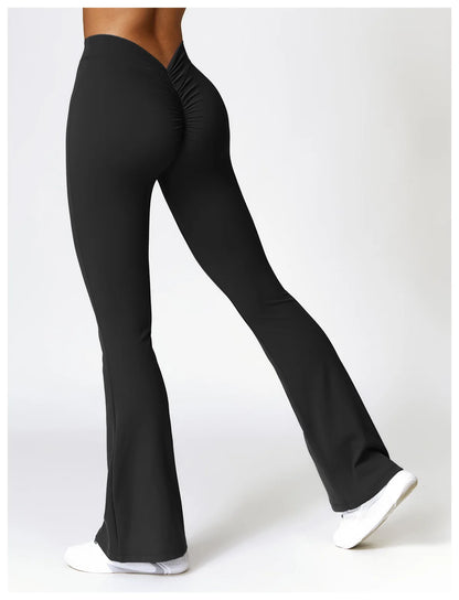 Yoga Leggings Flared Pants Women High Waist Slim Female Workout Long pant Gym Push Up Fitness Running Quick Dry SportWear