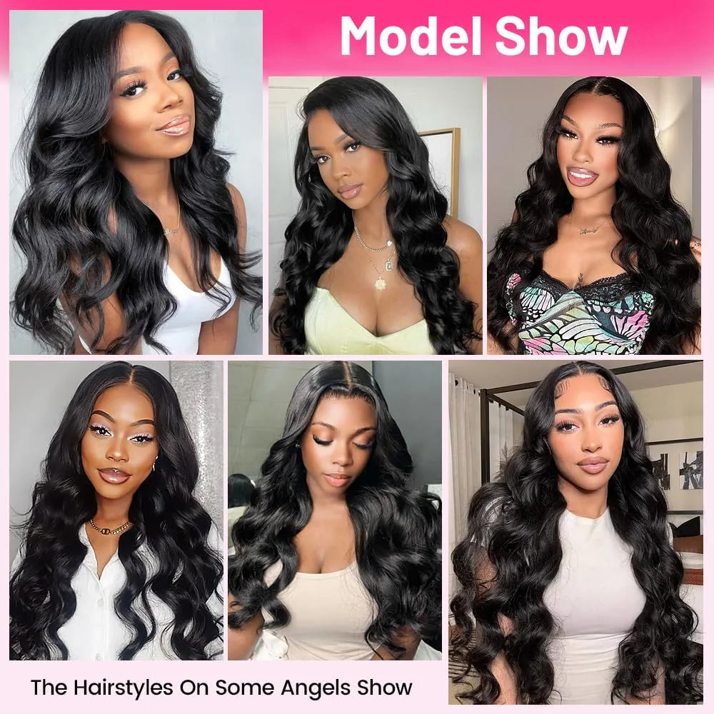 Wear And Go Glueless Wigs Human Hair Pre Plucked Pre Cut Body Wave Wigs For Black Women  Glueless Lace Closure Human Hair Wig