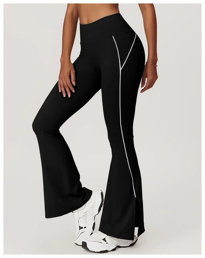 Yoga Pants Women High Waist Lift Hip Fitness Running Training Sweatpants Micro Pants Slim Slim Flared Pants Outer Wear