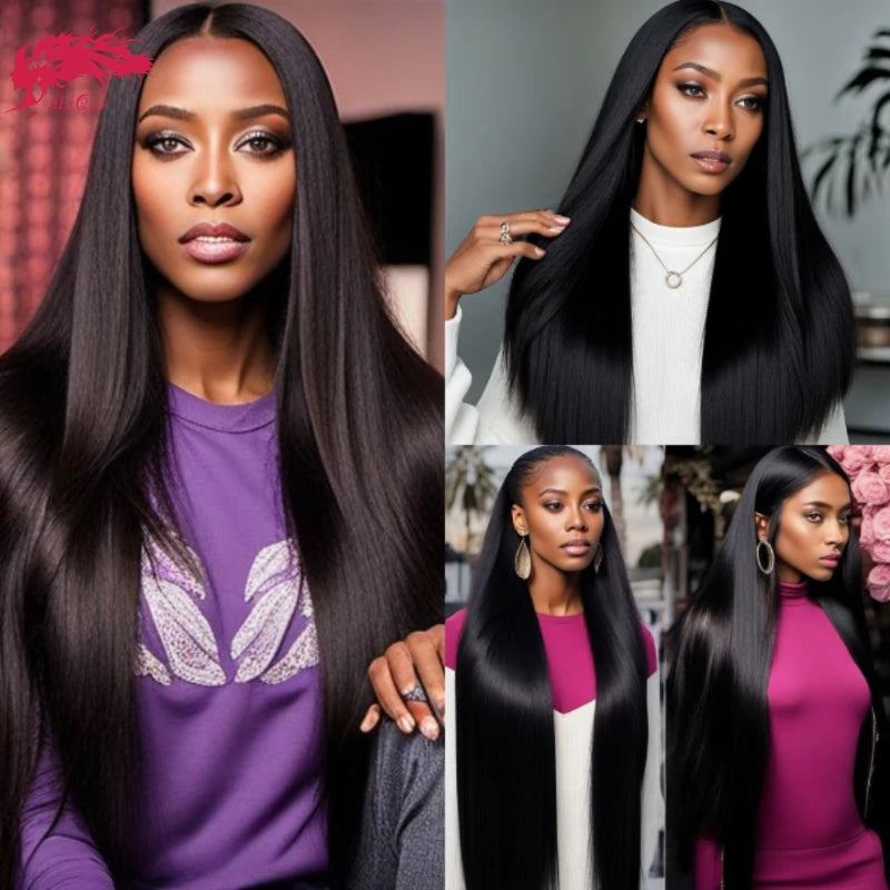 Ali Queen Double Drawn Hair Bundles Straight Human Hair Bundles Virgin Hair Weave For Women Indian 100% Human Hair Extensions