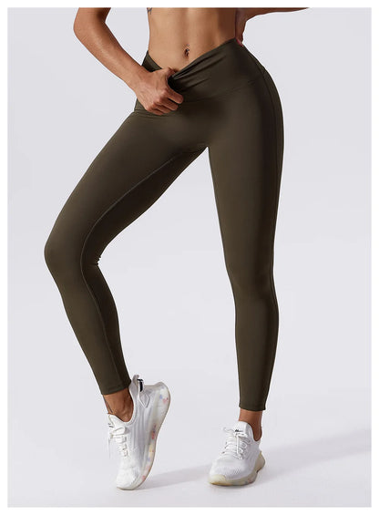 Women's Yoga Pants Nude Feeling Running Speed Dry Buttock Lifting Fitness Pants High Waist Tight Gym Push-Up Sweat Pants