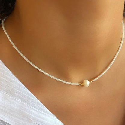 Bohemian Handmade Colorful Beads Chain Fashion Necklaces Tassels Pearl Pendant Jewelry For Women Accessories N0368