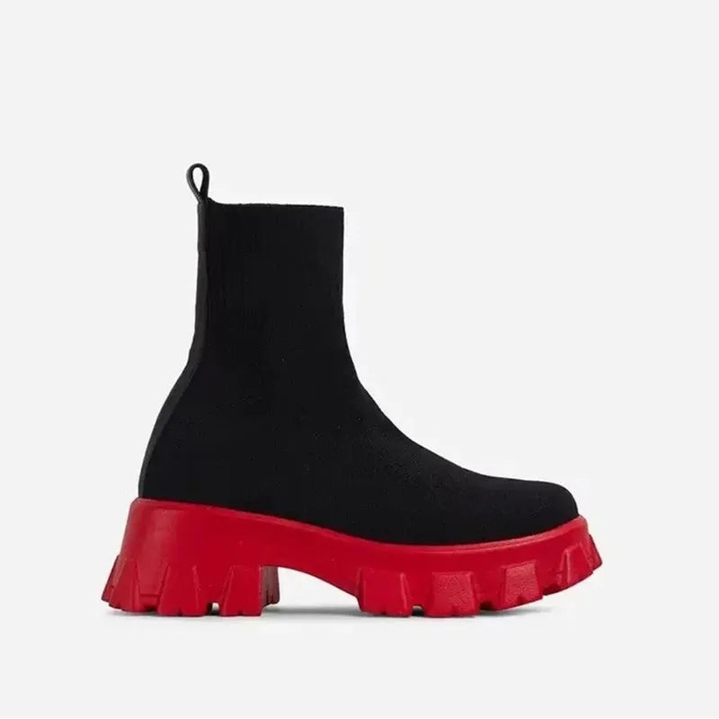 Women's Socks Shoes 2025 Spring Autumn New Fashion Breathable Casual Wedges Platform Ankle Boots Zapatos De Mujer  Boots