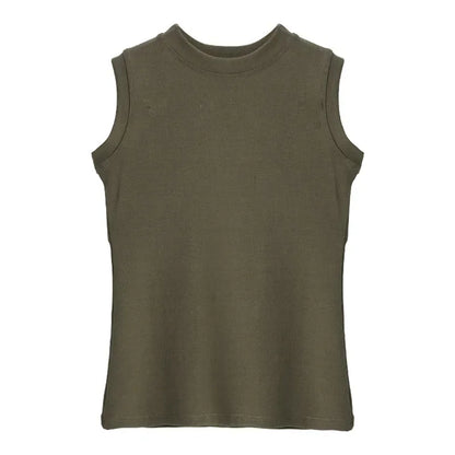 Women's Pure Cotton High Strecth Sleeveless Top Scoop Neck Breathable Solid Versatile Basic Camisole T-shirt Hot Tops for Women