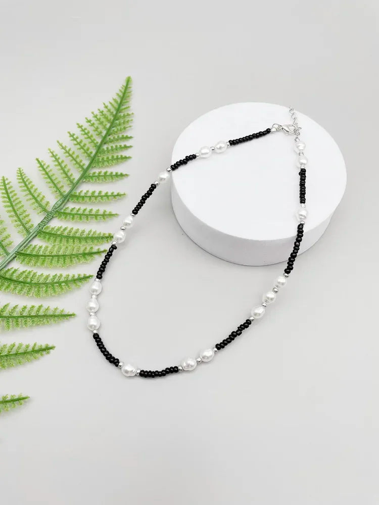 Silver Beads Pearl Women Necklace Fashion New Korean Sweet Colorful Female Neck Jewelry Gift Drop Shipping Wholesale Accessories