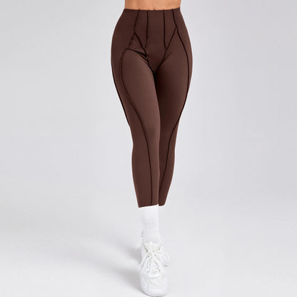 Women Nude Straps Yoga Pants Squat Proof Workout High Waist Leggings Fitness Pant Female Active Wear Legging