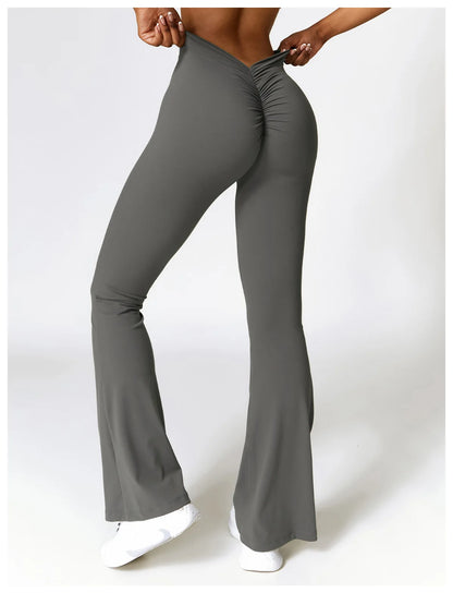 Yoga Leggings Flared Pants Women High Waist Slim Female Workout Long pant Gym Push Up Fitness Running Quick Dry SportWear