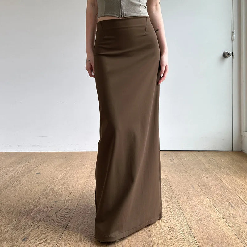 Skirts Women Long Skirt A Line Slim Bodycon Streetwear Club High Waist Sexy Elegant Splice Y2k Sheath Party Night Summer 2025