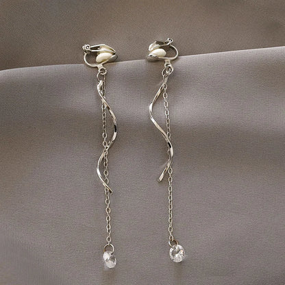 Korean Style Clip on Earrings No Pierced Earrings Women's Party Birthday Fashion Flower Heart Cute Cuff Earrings Ear Clip Gift