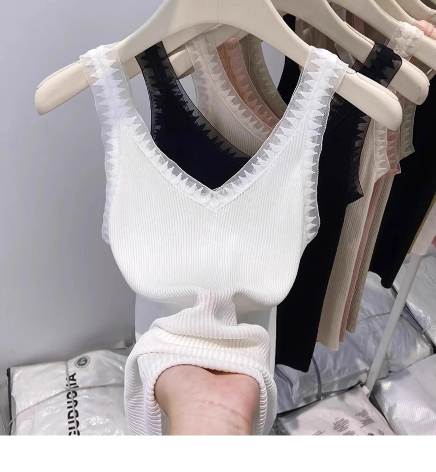 Women Summer Fashion Thin Knitted Undershirt Sleeveless Corset Top Half High Neck Comfortable Breathable Lace Tank Top 2025
