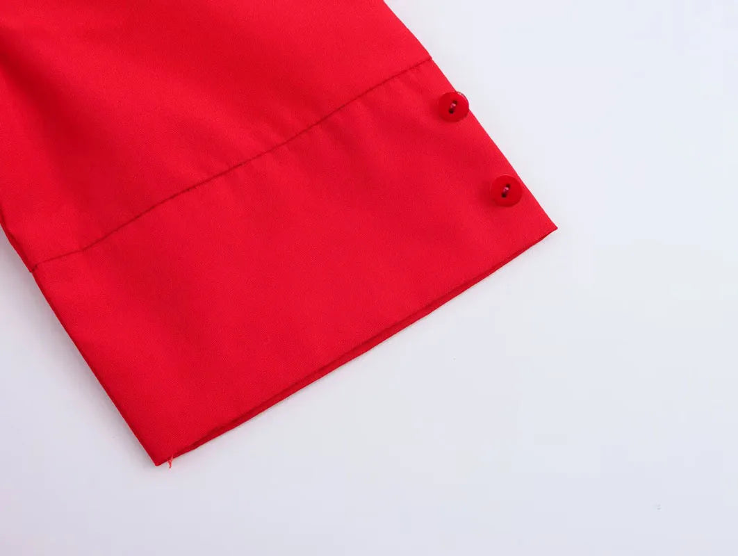 Women's Dresses New Spring 2025 Red Dress Elegant and Romantic Passionate and Unrestrained Belt Embellishment