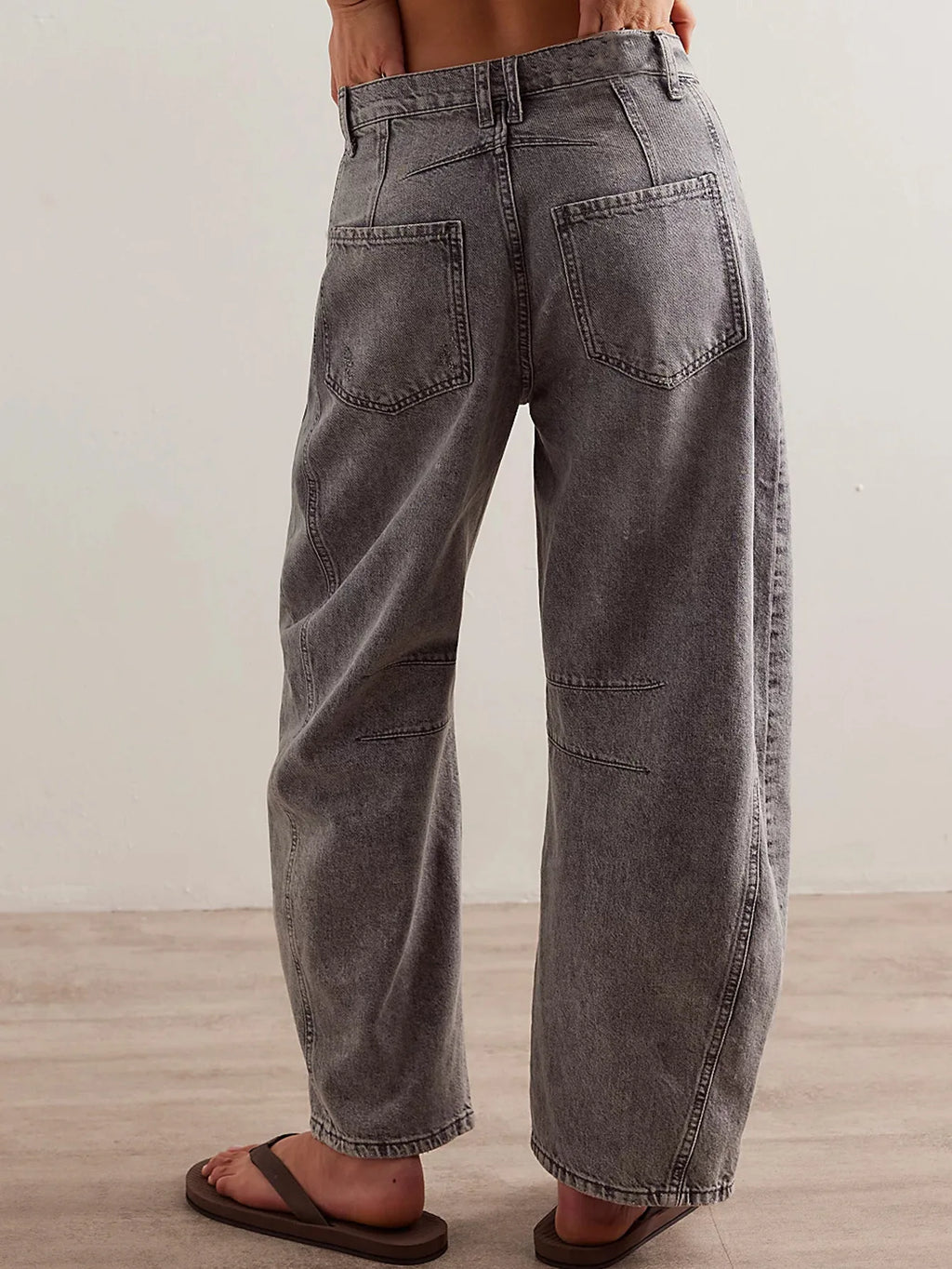 Women's Four Seasons New Fashion Low-rise Jeans Casual Loose Wash Wide-leg Pants Women's Simple Comfortable Straight Leg Jeans