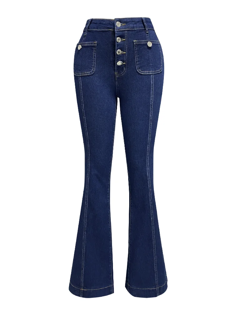 Women Fashion Vintage  Washing Denim Long Pant Wide Leg High Waist Jeans 2025 New Lady Summer Commuter Y2k  Denim Trousers