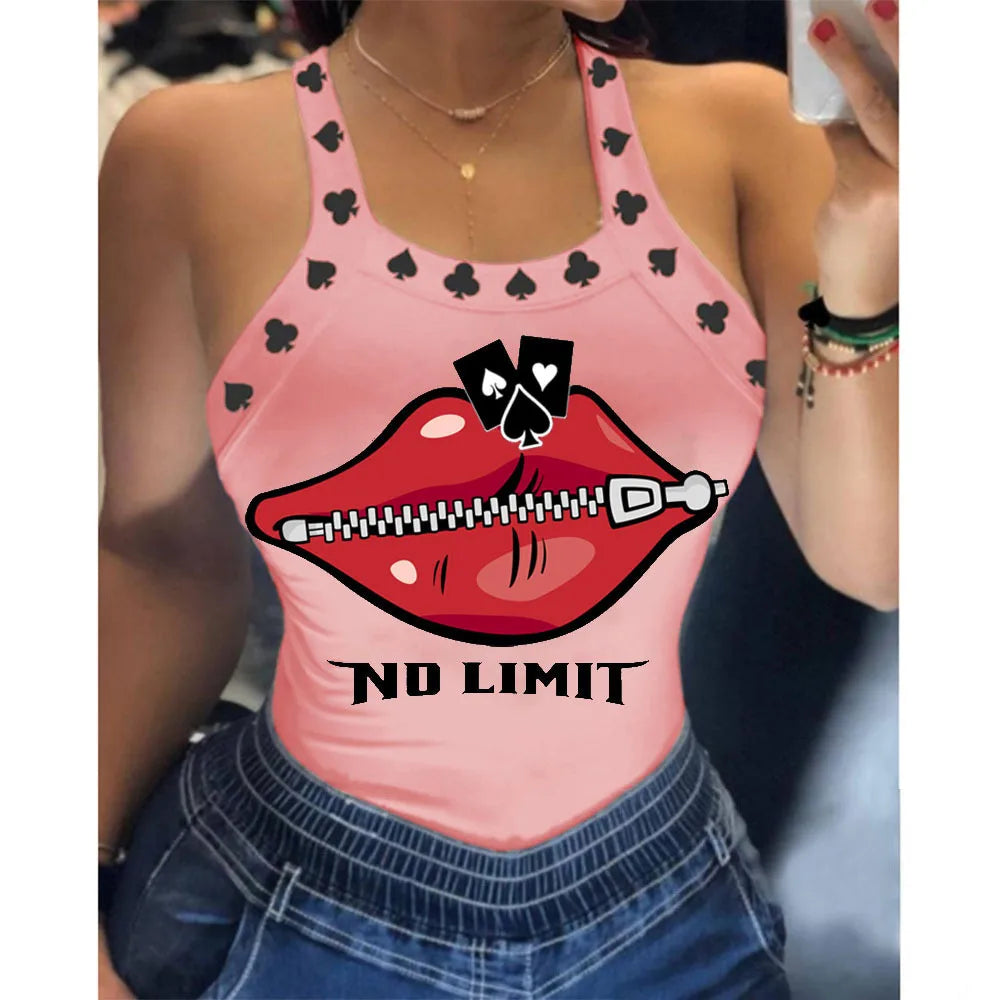 Y2K Vest Sexy Camisole Top Printed Vest 25 Colors Size 6 Spicy Girl Sexy Tight Summer U-Neck Basic Versatile Fashion Camis Tops