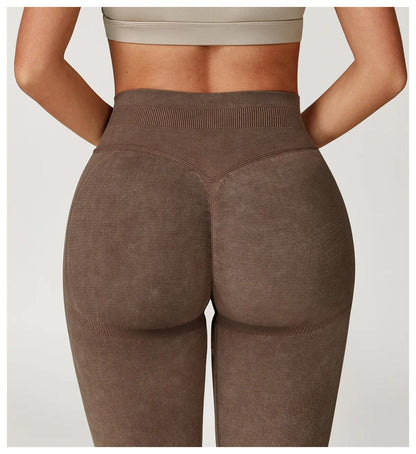 Yoga Pants Impact Leggings Women Seamless Sports Yoga Pant High Waist Ribbed Gym Clothes Fitness Workout Wear Scrunch Bum Tights