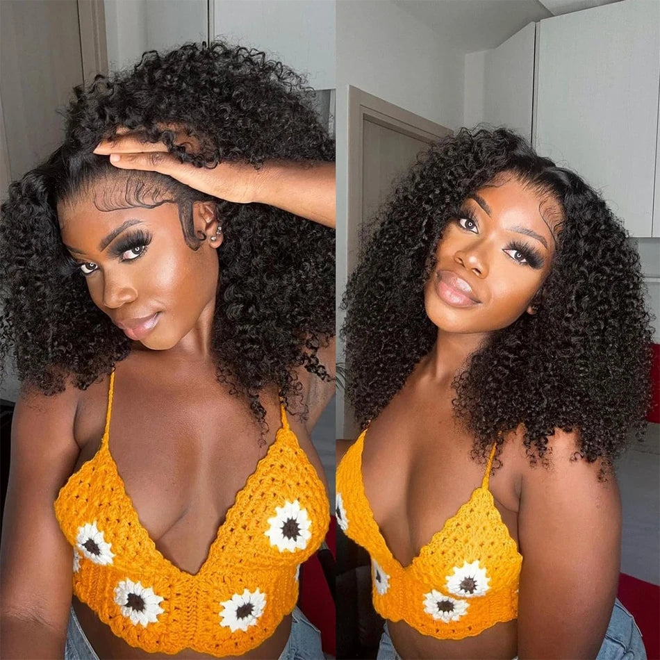 Glueless Wigs Human Hair Wear And Go Kinky Curly Lace Frontal 100% Human Hair Perruque Cheveux Humains OnSale Brazilian Raw Hair