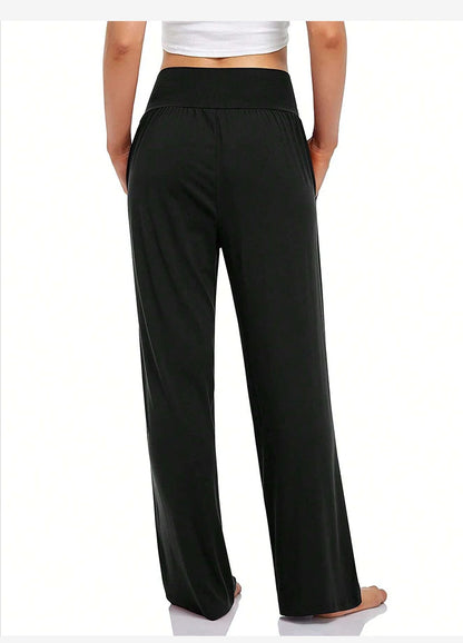 Womens Wide Leg Yoga Pants High Waisted Comfy Casual Loose Pants Workout Plus Size Lounge Sweatpants with Pockets
