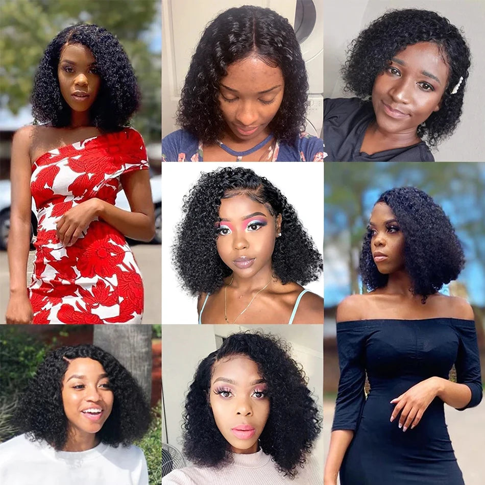FUGANGXIU-Pixie Cut Wig  180% Density Lace Front Water Wave Wig 13X4 Full Lace Wig Bob Wig Human Hair Wigs For Women Pre Plucked