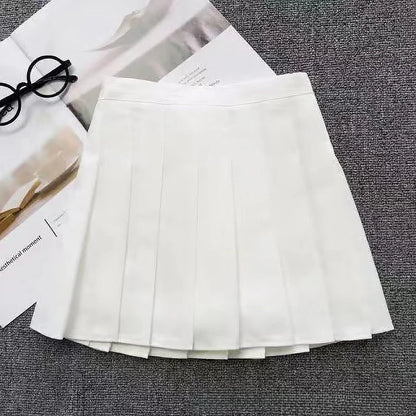 Children's Skirt With Shorts Spring Korea Style Clothes Black A Line High Waist Mini Dress Summer Black Pleated Skirt for Girl