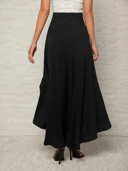 Irregular Long Skirts For Women Autumn Fashion Women's High Waist Leopard Print Maxi Skirts Female Street Elastic Loose Skirts