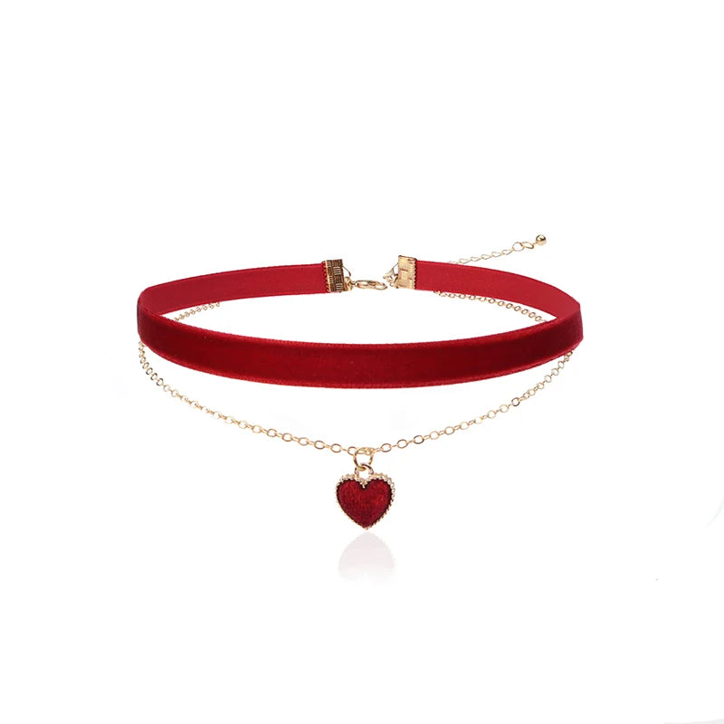 Fashion Lace Necklace For Women Adjustable Elegant Snowfake Strawberry Pendant Velvet Choker Necklace Collar Party Jewelry Gift
