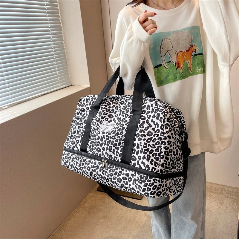 Large Gym Duffel Bag for Women and Men Travel Bag with Shoe and Wet Clothes Compartments Carry On Shoulder Tote Bags