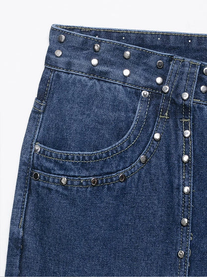 European style new women's fashion versatile temperament straight embroidered low waist jeans trousers