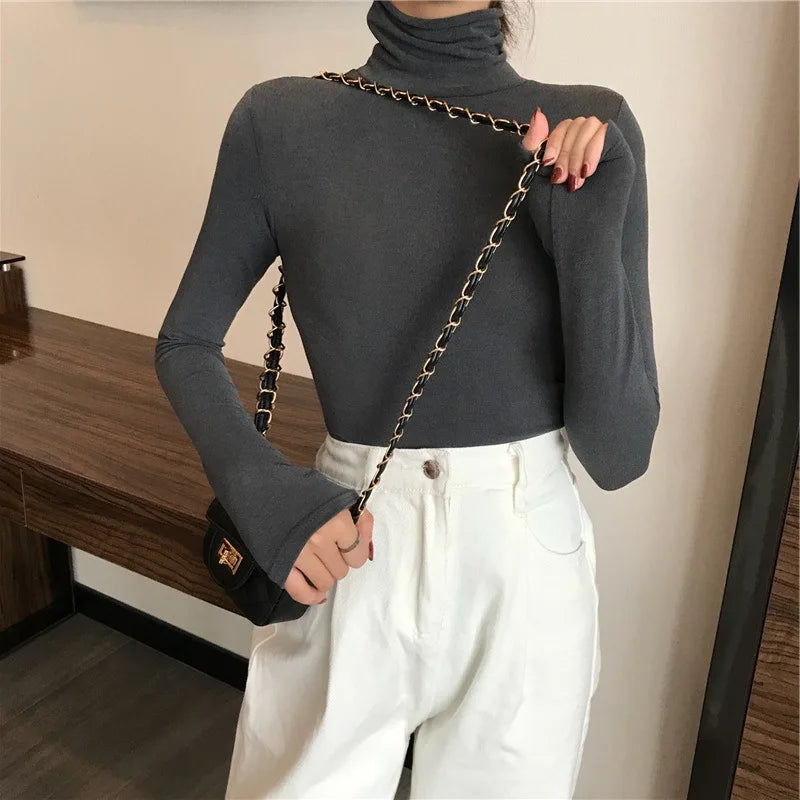 Women's Black White BottomTopS T-shirt Long Sleeves