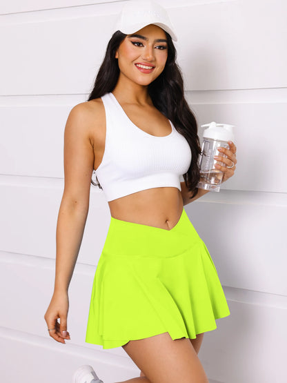 2024 Golf Skirt Women High Waist V Summer Running Outdoors Tennis Sport Skirt Pockets Fitness Casual Shorts