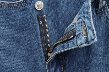 Women's new chic fashion asymmetrical waist design loose high waist wide leg jeans retro side pocket zipper women's denim pants