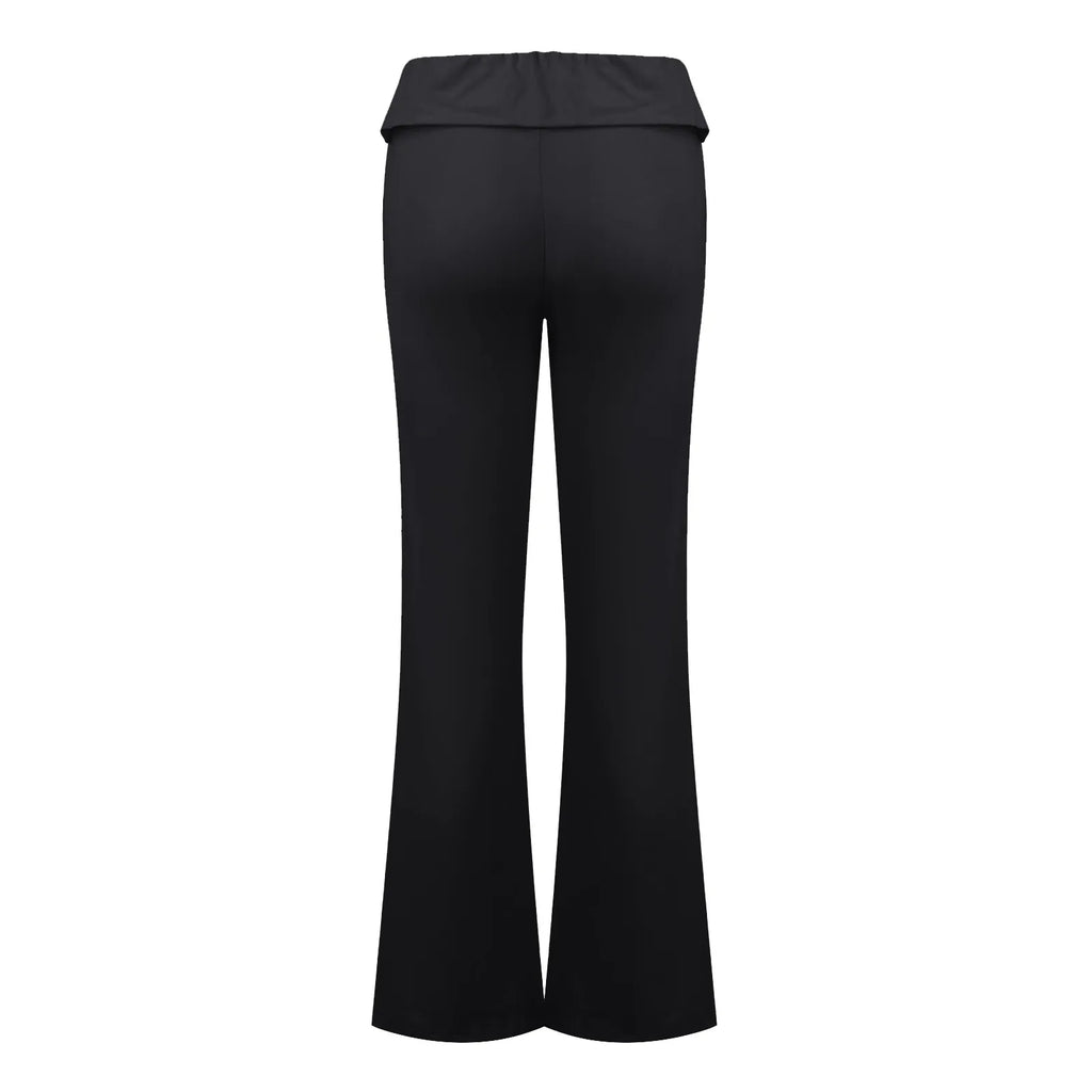 Long Pants Women Fashion Trousers Solid Elastic Leggings Flare Bottoms High Waist Wide Leg Athletic Yoga Bell Pants Summer