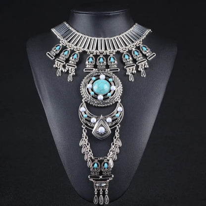 European American Exaggerated Pendant Necklace for Women Vintage Baroque Sexy Choker Collar Charm Statement Necklaces Jewelry