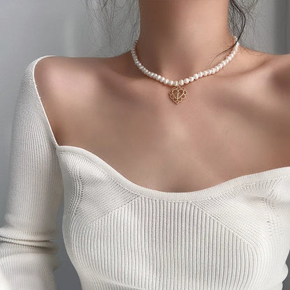 New Baroque Pearl Choker Necklace For Women Luxury Wedding Party Triple-layer Beaded Necklace Torques Ladies Trendy Jewelry Gift