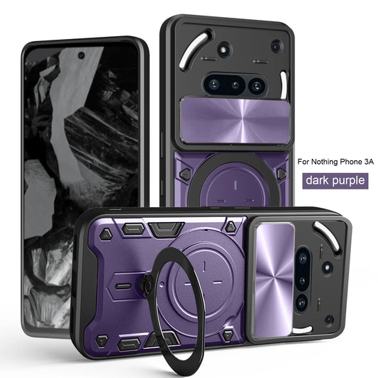 Protective Cover For Nothing Phone 3a Case With Ring Stand Holder Lens Protection Fundas Coque Capa
