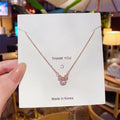 Cute Anime Necklaces For Women Crystal Bear Cartoon Pendant Necklace 2023 Luxury Clavicle Chain Fashion Korean Jewelry Wholesale