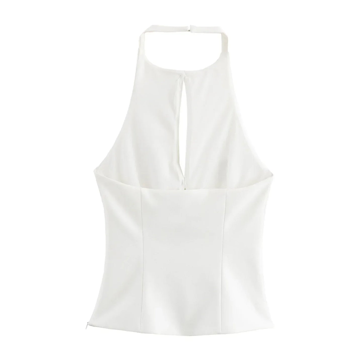 Bow Backless Vest Women Summer Sleeveless Halter Hollow Top Elegant Slim Skirt New Y2k Female Tanks Short Top Office