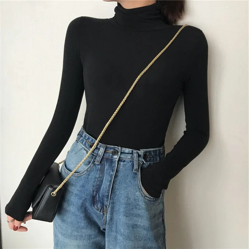 Women's Black White BottomTopS T-shirt Long Sleeves
