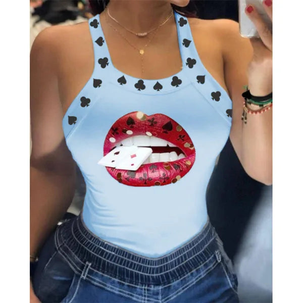 Y2K Vest Sexy Camisole Top Printed Vest 25 Colors Size 6 Spicy Girl Sexy Tight Summer U-Neck Basic Versatile Fashion Camis Tops