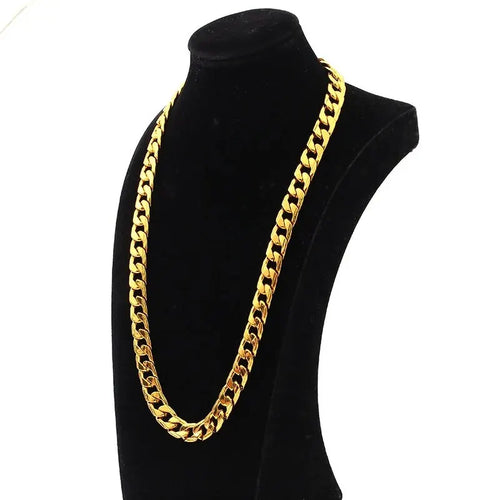 Classic High Quality Smooth Lock Chain Necklace for Women Collar Gold Color Chunky Thick Link Grunge Jewelry Steampunk Men Gift
