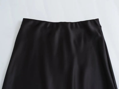Satin Skirt Woman High Waist Elegant Long Skirts For Women Fashion Summer Midi Skirt Office Women's Skirts