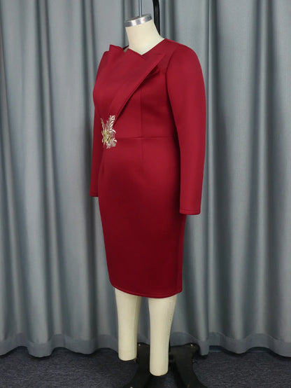 2025 Elegant Church Dresses for Women Party Bodycon Long Sleeves with Lace Appliques Sheath Classy Occasion Africa Wedding Guest