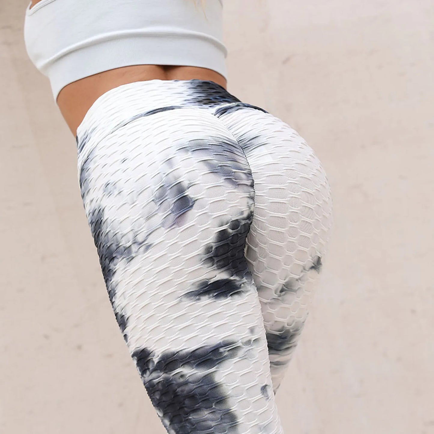 Yoga Pants Tie Dye Seamless Leggings Push Up Women Sports Fitness Contour Yoga Running Pants Elastic Nylon Tights Legging