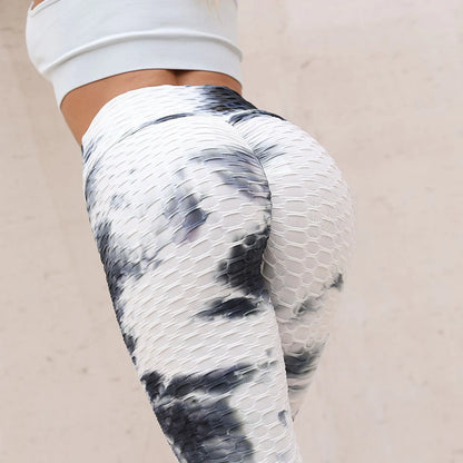 Yoga Pants Tie Dye Seamless Leggings Push Up Women Sports Fitness Contour Yoga Running Pants Elastic Nylon Tights Legging