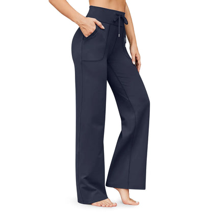 Wide Leg Pants For Women Yoga Pants High Waist Sweatpants With Pockets Stretch Pants Comfy Workout Sports Sweatpants