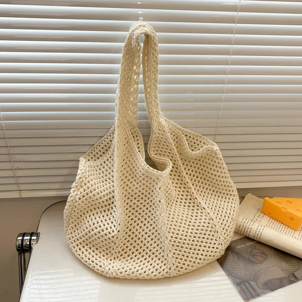 Women's Shoulder Bags Casual Straw Wicker Woven Ladies Handmade Totes Large Capacity Summer Beach Female's Messenger Bag