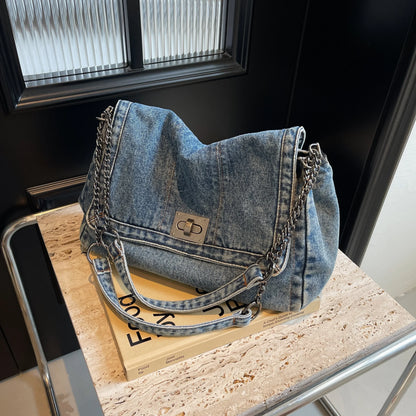 Denim bag women 2025 New fashion casual shoulder bags large capacity Tote Bag class commuting crossbody Bags for women bolsa sac