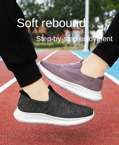 Women's Shoes 2024 Spring New Lightweight, Comfortable, and Fashionable One Step Anti slip Leisure Breathable Walking Shoes