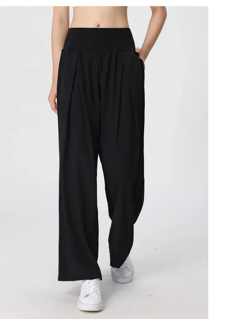 Yoga Pants Women's Loose Running Casual Pants Spring Summer Breathable Wide Leg Flare Outer Wear Sweatpants